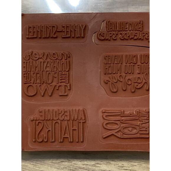 Stampin' Up! Yippee-Skippee & Starburst Signs Rubber Cling Stamps LOT OF 2 - Picture 3 of 5